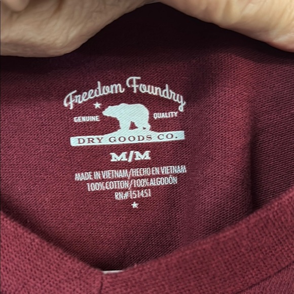 Red Long Sleeve Tee Classic Crew Neck - Picture 2 of 3